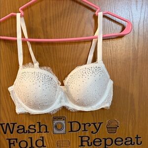 Victoria's Secret White Embellished Bra